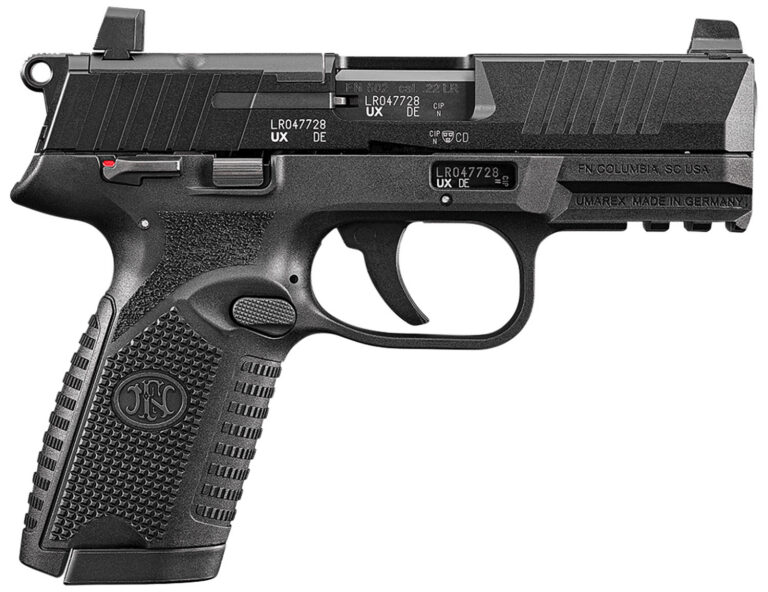 FN 66101013 502 MRD Full Size 22 LR 10+1 4″ Black Target Crown Steel Barrel/Black PVD Optic Ready/Serrated Slide/Black Polymer Frame w/Accessory Rail/Black Textured Polymer Grips Ambidextrous FN 66101013 502 MRD Full Size 22 LR 10+1 4″ Black Target Crown Steel Barrel/Black PVD Optic Ready/Serrated Slide/Black Polymer Frame w/Accessory Rail/Black Textured Polymer Grips Ambidextrous