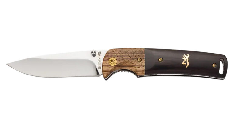 Browning 3220231 Buckmark Hunter EDC 3″ Folding Drop Point, Plain Mirror Polished 8Cr14MoV SS Blade, Black/Natural Finger Grooved w/Brass Accents Hardwood Handle, Includes Pocket Clip Browning 3220231 Buckmark Hunter EDC 3″ Folding Drop Point, Plain Mirror Polished 8Cr14MoV SS Blade, Black/Natural Finger Grooved w/Brass Accents Hardwood Handle, Includes Pocket Clip