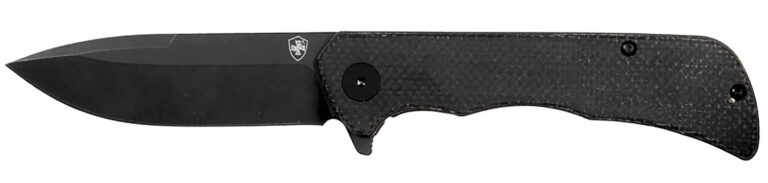Templar Knife PFMBK321 Paladin 3.27″ Folding Drop Point Plain Black Powder Coated D2 Steel Blade, 4.40″ Black Micarta Handle Templar Knife PFMBK321 Paladin 3.27″ Folding Drop Point Plain Black Powder Coated D2 Steel Blade, 4.40″ Black Micarta Handle