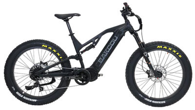 Bakcou E-bikes BSC19BB21 Scout Large Matte Black 19″ Frame, 11 Speed Sram NX, 11-42t Rear Cassette BafangUltra Mid-Drive Motor