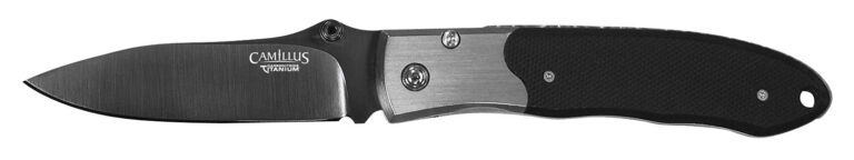 Camillus 18671 Pristine 3″ Folding Drop Point Plain Black VG-10 Carbonitride Titanium Blade, Black/Silver G10/SS Handle Camillus 18671 Pristine 3″ Folding Drop Point Plain Black VG-10 Carbonitride Titanium Blade, Black/Silver G10/SS Handle
