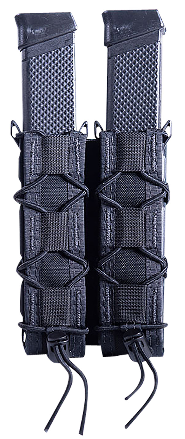 High Speed Gear 11EX02BK TACO Extended Mag Pouch Double, Black Nylon, Mounts to MOLLE & 2″ Wide Belts