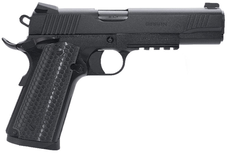 Girsan 392061 MC1911 S Untouchable Full Size Frame 9mm Luger 9+1 5″ Black Steel Barrel, Black Serrated Steel Slide & Frame w/Beavertail & Picatinny Rail, Black Polymer Grip Girsan 392061 MC1911 S Untouchable Full Size Frame 9mm Luger 9+1 5″ Black Steel Barrel, Black Serrated Steel Slide & Frame w/Beavertail & Picatinny Rail, Black Polymer Grip