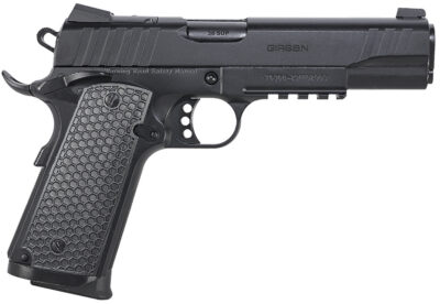 EAA GIRSAN 391047 MC1911 S Influencer Full Size 45 ACP 8+1 5″ Blued Steel Barrel, Black Optic Ready/Serrated Steel Slide & Frame w/Picatinny Rail & Beavertail, Black Polymer Grip