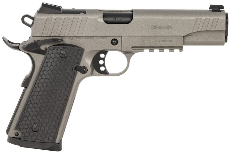 Girsan 391147 MC1911 S Influencer Full Size 45 ACP 8+1 5″ Black Steel Barrel, Tungsten Gray Cerakote Optic Ready/Serrated Steel Slide & Frame w/Picatinny Rail & Beavertail, Gray Polymer Grip Girsan 391147 MC1911 S Influencer Full Size 45 ACP 8+1 5″ Black Steel Barrel, Tungsten Gray Cerakote Optic Ready/Serrated Steel Slide & Frame w/Picatinny Rail & Beavertail, Gray Polymer Grip