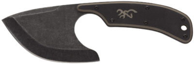 Browning 3220323 Cutoff  2.50″ Fixed Skinner Plain Black Black Oxide Stonewashed 9Cr14MoV SS Blade, Black/Tan G10 Handle