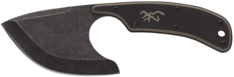 Browning 3220323B Cutoff  Boxed 2.50″ Fixed Skinner Plain Black Black Oxide Stonewashed 9Cr14MoV SS Blade, Black/Tan G10 Handle