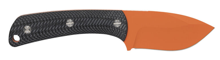 Browning 3220499B Back Country  Small 2.75″ Fixed Deep Belly Skinner Plain Blaze Orange Ceramic D2 Steel Blade, Black G10 Handle