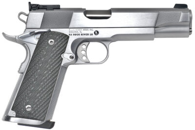 Rock River Arms PS2400 PS2400 Limited Match 45 ACP 7+1 5″ Stainless National Match Barrel, Brushed Chrome Steel Serrated Slide, Brushed Chrome Steel Frame w/Beavertail, Black G10 Grip, Ambidextrous