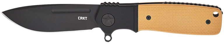CRKT K245BKP Homefront Compact 2.91″ Folding Plain Black DLC S35VN SS Blade, Black/Tan G10 Handle