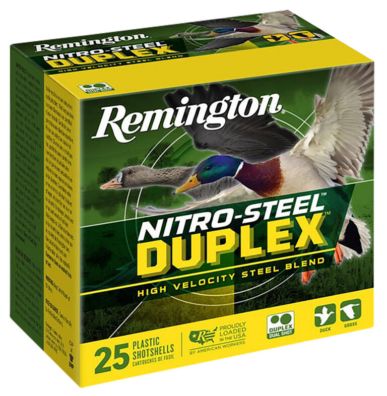 Remington Nitro-Steel Duplex 12 Ga, 3″, 1-1/4oz, 2 & 4 Shot, 25rd Box