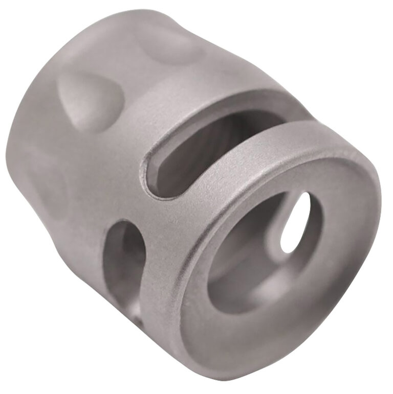 True Precision Inc TPSMICROSS Micro Compensator S-Type Satin Stainless 416R Stainless Steel 1/2″x28 Threads 9mm/380 ACP