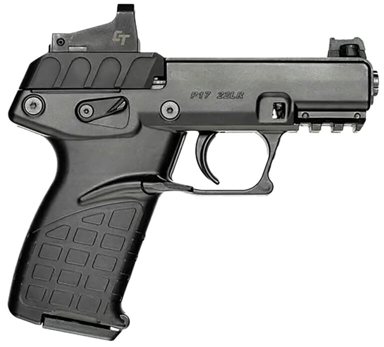 Kel-Tec P17BBLKRD P17 w/Optic Bundle Compact Frame 22 LR 16+1 3.80″ Black Steel Barrel, Black Serrated Slide, Black Polymer Frame w/Picatinny Rail, Textured Grip, Crimson Trace Red Dot, Ambidextrous Kel-Tec P17BBLKRD P17 w/Optic Bundle Compact Frame 22 LR 16+1 3.80″ Black Steel Barrel, Black Serrated Slide, Black Polymer Frame w/Picatinny Rail, Textured Grip, Crimson Trace Red Dot, Ambidextrous