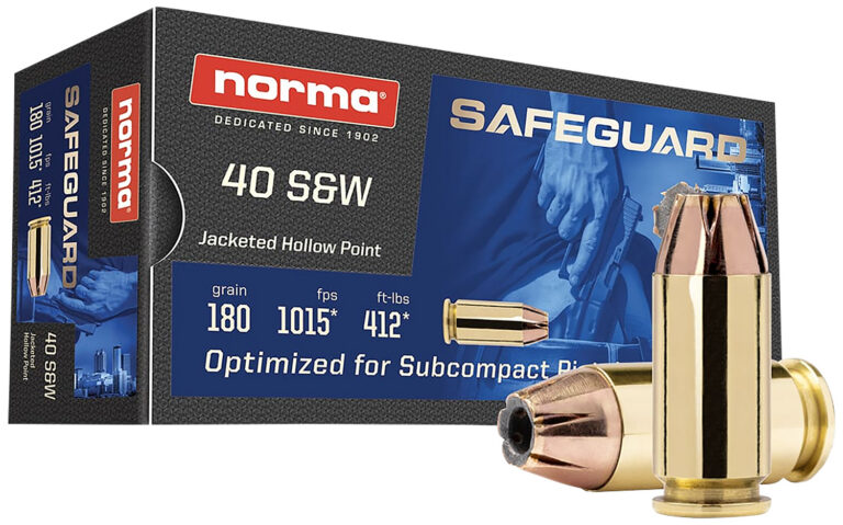 Norma Ammunition 801407727 Safeguard 40S&W 180gr Jacketed Hollow Point 50 Per Box/20 Case Norma Ammunition 801407727 Safeguard 40S&W 180gr Jacketed Hollow Point 50 Per Box/20 Case