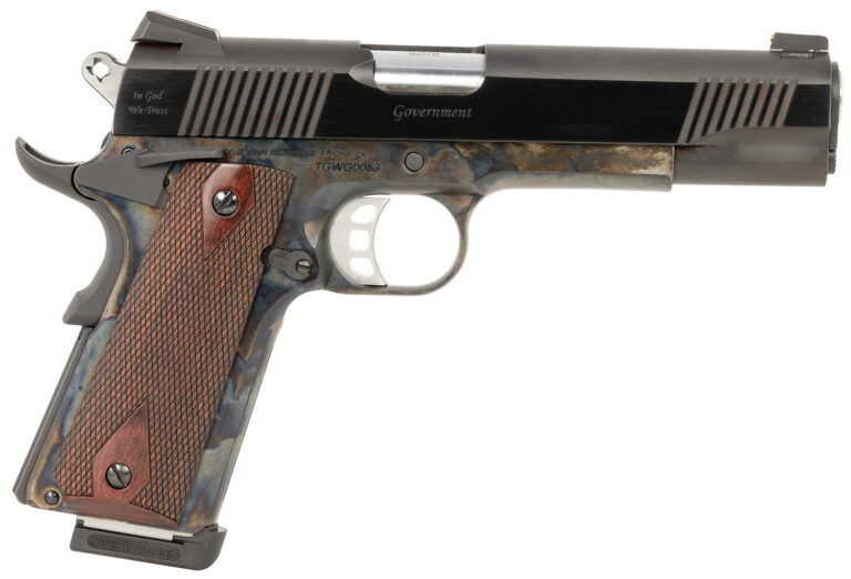 Tyler Gun Works TGWGVCC45 Custom 1911 Government Full Size Frame 45 ACP 7+1 5″ Stainless Match Grade Barrel, Blued Serrated Steel Slide, Color Case Steel Frame w/Beavertail, Walnut Grip Tyler Gun Works TGWGVCC45 Custom 1911 Government Full Size Frame 45 ACP 7+1 5″ Stainless Match Grade Barrel, Blued Serrated Steel Slide, Color Case Steel Frame w/Beavertail, Walnut Grip