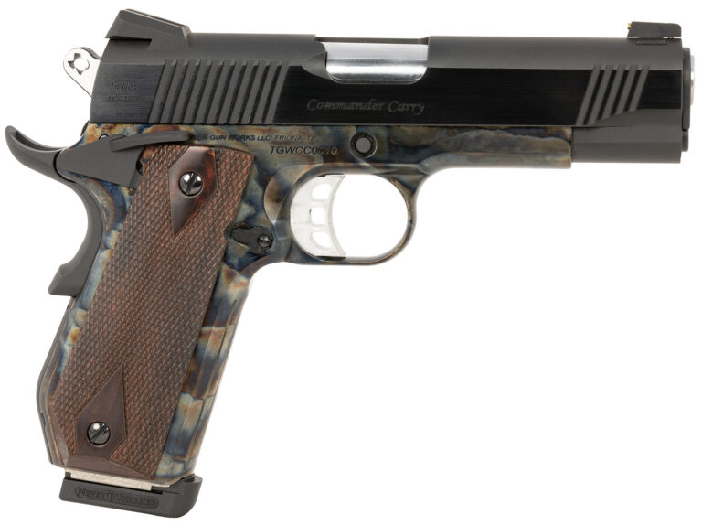 Tyler Gun Works TGWCMCC45 Custom 1911 Commander 45 ACP 7+1 4.25″ Stainless Match Grade Barrel, Blued Serrated Steel Slide Color Case Steel Frame w/Beavertail, Walnut Grip Tyler Gun Works TGWCMCC45 Custom 1911 Commander 45 ACP 7+1 4.25″ Stainless Match Grade Barrel, Blued Serrated Steel Slide Color Case Steel Frame w/Beavertail, Walnut Grip