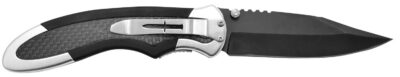 Camillus 19079 Chameleon  3.50″ Folding Drop Point Plain Black Carbonitride Titanium AUS-8A SS Blade, Carbon Fiber/Aluminum Handle