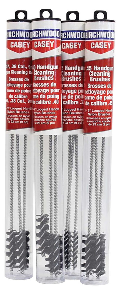Birchwood Casey 41210 Cleaning Brushes Handgun Looped 9mm/357/38/380 9″ Nylon 3 Pack