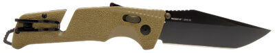 S.O.G SOG11121241 Trident AT 3.70″ Folding Tanto Plain Black TiNi Cryo D2 Steel Blade, Flat Dark Earth Textured GRN Handle, Peg Box Pkg
