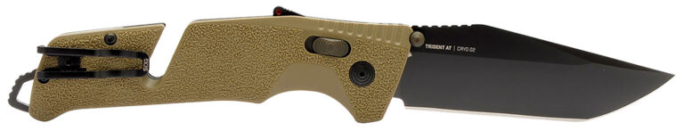 S.O.G SOG11121241 Trident AT 3.70″ Folding Tanto Plain Black TiNi Cryo D2 Steel Blade, Flat Dark Earth Textured GRN Handle, Peg Box Pkg S.O.G SOG11121241 Trident AT 3.70″ Folding Tanto Plain Black TiNi Cryo D2 Steel Blade, Flat Dark Earth Textured GRN Handle, Peg Box Pkg