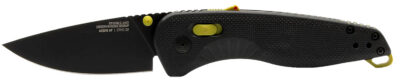 S.O.G SOG11411141 Aegis AT 3.13″ Folding Drop Point Plain Black TiNi Cryo D2 Steel Blade, Black w/Moss Accents GRN Handle, Peg Box Pkg