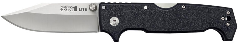 Cold Steel CS62K1Z SR1 Lite 4″ Folding Clip Point Plain Stonewashed 8Cr14MoV SS Blade, 5.63″ Black Textured Griv-Ex Handle Cold Steel CS62K1Z SR1 Lite 4″ Folding Clip Point Plain Stonewashed 8Cr14MoV SS Blade, 5.63″ Black Textured Griv-Ex Handle