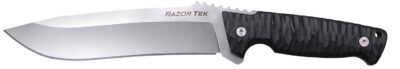 Cold Steel CSFX65RZR Razor Tek  EDC 6.50″ Fixed Clip Point Plain Satin 4116 Krupp SS Blade, 6.13″ Black Textured