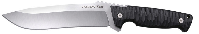 Cold Steel CSFX65RZR Razor Tek EDC 6.50″ Fixed Clip Point Plain Satin 4116 Krupp SS Blade, 6.13″ Black Textured Cold Steel CSFX65RZR Razor Tek EDC 6.50″ Fixed Clip Point Plain Satin 4116 Krupp SS Blade, 6.13″ Black Textured