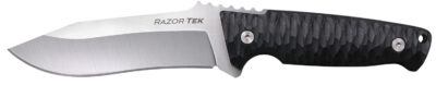 Cold Steel CSFX5RZR Razor Tek  EDC 5″ Fixed Clip Point Plain Satin 4116 Krupp SS Blade, 4.63″ Black Textured