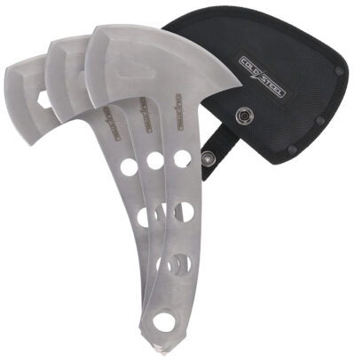 Cold Steel CSTH50AX3PK Throwing Axes  5″ Plain 420 Stainless Steel Blade Set of 3