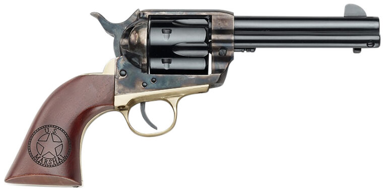 Pietta HF357CHBR434NMUS 1873 Great Western II U.S. Marshal 357 Mag 6rd 4.75″ Blued Steel Barrel & Cylinder, Color Case Hardened Steel Frame, Walnut w/Engraved US Marshal’s Badge Grip, Exposed Hammer Pietta HF357CHBR434NMUS 1873 Great Western II U.S. Marshal 357 Mag 6rd 4.75″ Blued Steel Barrel & Cylinder, Color Case Hardened Steel Frame, Walnut w/Engraved US Marshal’s Badge Grip, Exposed Hammer