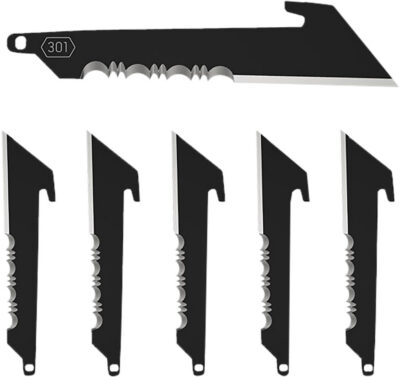 Outdoor Edge RRUS30K6C Replacement Blades  6 3″ Black Utility Serrated 420J2 SS Blades