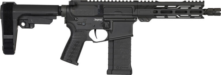 CMMG 54AE10FAB Banshee MK4 5.7x28mm 32+1, Black Nitride Medium Taper Threaded Barrel, EML 11″ M-LOK Handguards, Black Armor Cerakote Aluminum Picatinny Rail Receiver, CMMG Zeroed Grips
