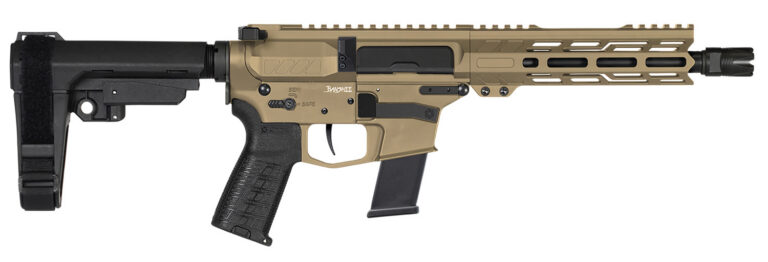 CMMG 10A570FCT Banshee MK10 10mm Auto 15+1 8″ Black Nitride Threaded Barrel, M-LOK Handguards, Coyote Tan Cerakote Aluminum Picatinny Rail Receiver, Black CMMG Zeroed Grips, Glock Compatible
