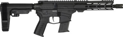 CMMG 57A340FAB Banshee MK57 5.7x28mm 20+1 8″ Black Nitride Medium Taper Threaded Barrel, EML 7″ M-LOK Handguards, Black Armor Cerakote Aluminum Picatinny Rail Receiver, CMMG Zeroed Grips