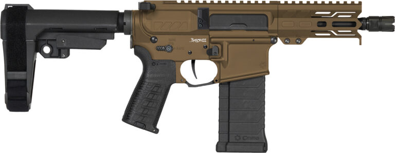 CMMG 54A3B0FMB Banshee MK4 5.7x28mm 40+1 5″ Black Nitride Medium Taper Threaded Barrel, M-LOK Handguards Midnight Bronze Cerakote Aluminum, Picatinny Rail Receiver, CMMG Zeroed Grips