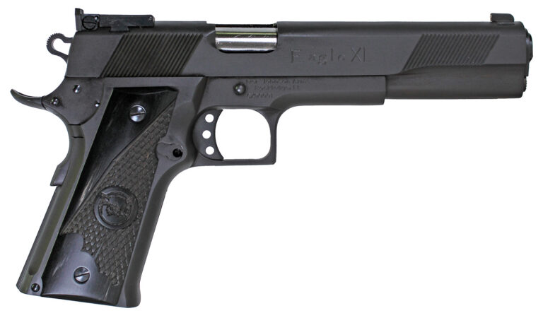Iver Johnson Arms EAGLEXLDS Eagle XL 45 ACP 14+1 6″ Stainless Steel Barrel, Matte Black Steel Serrated Slide, Matte Black Steel Frame w/Beavertail, Black G10 Grip Iver Johnson Arms EAGLEXLDS Eagle XL 45 ACP 14+1 6″ Stainless Steel Barrel, Matte Black Steel Serrated Slide, Matte Black Steel Frame w/Beavertail, Black G10 Grip