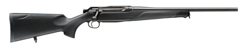 Sauer 80117638 505 XT Full Size 6.5 PRC 3+1 22″ Titanium Gray Threaded Barrel, Saddle Mount Steel Receiver, Black Fixed Synthetic Stock