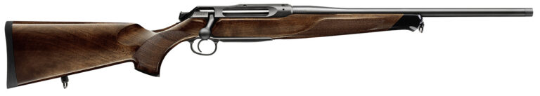 Sauer 80117099 505 Lux Full Size 300 Win Mag 2+1 24″ Matte Blued Threaded Barrel, Matte Blued Saddle Mount Steel Receiver, Grade 5 Wood Fixed Stock