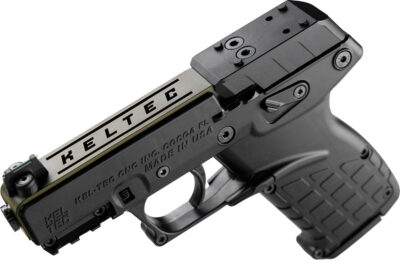 Kel-Tec P17BBLKORGRNS P17  Sports South Exclusive 22 LR 16+1 3.80″ Black Steel Barrel, OD Green Optic Ready/Serrated Slide, Black Polymer Frame w/Picatinny Rail, Textured Grip
