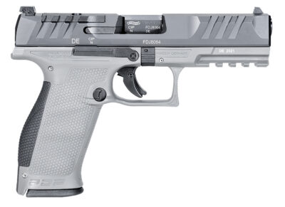 Walther Arms 2858371NP3 PDP  Full Size Frame 9mm Luger 18+1 4.50″ Stainless Polygonal Rifled Barrel, Optic Ready/Serrated Steel Slide, Gray Polymer Frame w/Picatinny Rail Ambidextrous