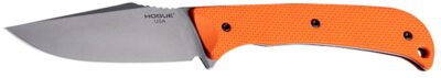 Hogue 35860 Extrak  3.30″ Fixed Clip Point Plain Stone Tumbled CPM M4 Tool Steel Blade, Blaze Orange Textured G10 Scales Handle