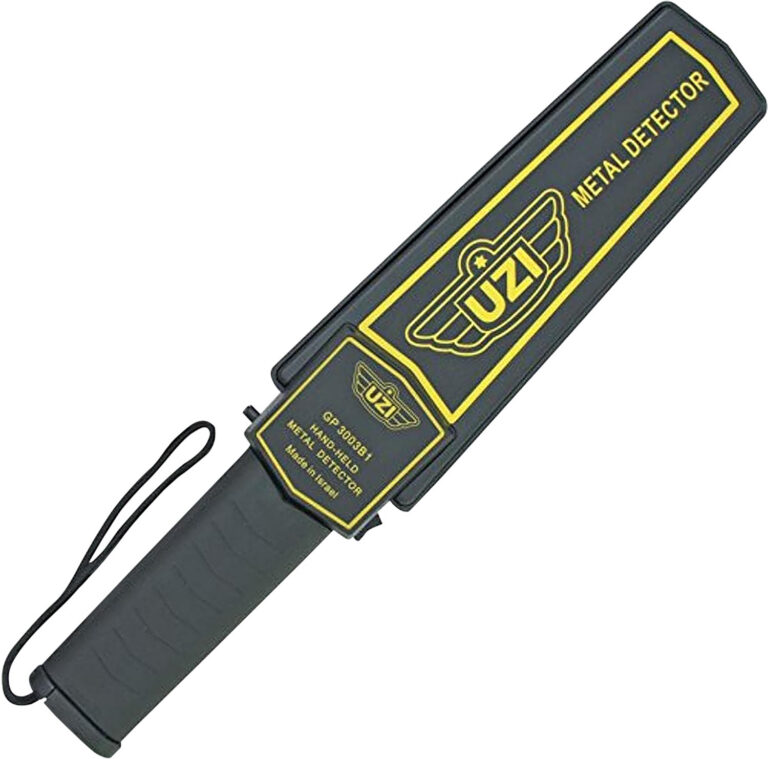 Uzi Accessories UZIHHSC1 Handheld Metal Detector Black/Yellow High-Impact Plastic Features LED Light Uzi Accessories UZIHHSC1 Handheld Metal Detector Black/Yellow High-Impact Plastic Features LED Light