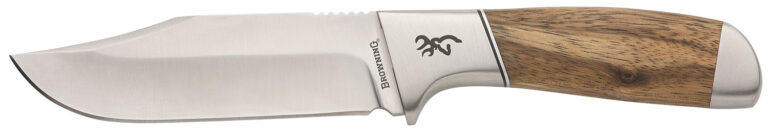 Browning 3220537 Sage Creek Large 4.50″ Fixed Clip Point Plain Satin 9Cr14MoV SS Blade, Brown Zebra Wood Handle Browning 3220537 Sage Creek Large 4.50″ Fixed Clip Point Plain Satin 9Cr14MoV SS Blade, Brown Zebra Wood Handle