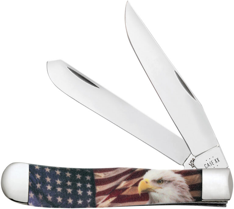Case 10647 Patriot Trapper 3.24″/3.27″ Folding Clip Point/Spey Plain Red/White/Blue, Mirror Polished Tru-Sharp SS Blade, Smooth Synthetic Handle Case 10647 Patriot Trapper 3.24″/3.27″ Folding Clip Point/Spey Plain Red/White/Blue, Mirror Polished Tru-Sharp SS Blade, Smooth Synthetic Handle