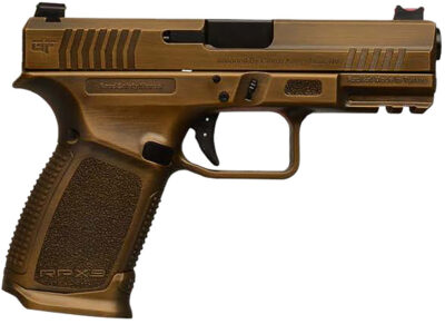 Gforce Arms GFRPX3C9BNZ Exodus  9mm Luger 15+1 4.02″ Black Steel Barrel, Bronze Cerakote Serrated Steel Slide, Bronze Cerakote Polymer Frame w/Accessory Rail, Textured Grip
