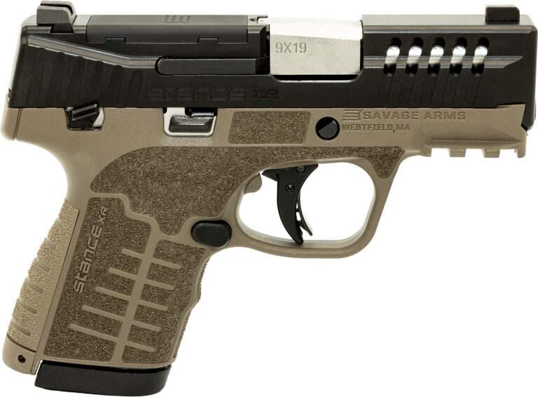 Savage Arms 67055 Stance XR 9mm 13+1 3.20″ Natural Black Nitride Ported Stainless Steel Slide FDE Glass Filled Nylon Grip Ambidextrous
