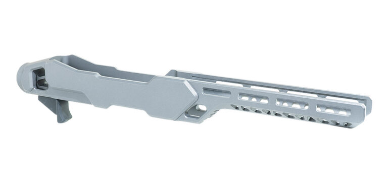 Timber Creek Outdoors ERC1022T Enforcer Rifle Chassis Tungsten Aluminum Fits Ruger 10/22 Compatible w/ MSR Buffer Tubes Timber Creek Outdoors ERC1022T Enforcer Rifle Chassis Tungsten Aluminum Fits Ruger 10/22 Compatible w/ MSR Buffer Tubes