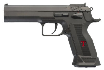 Tanfoglio TFLIMPROP9 Limited Custom  9mm Luger 19+1 4.76″ Stainless Steel Barrel, Black Serrated Steel Slide, Black Polymer Frame w/Beavertail, Textured Grip