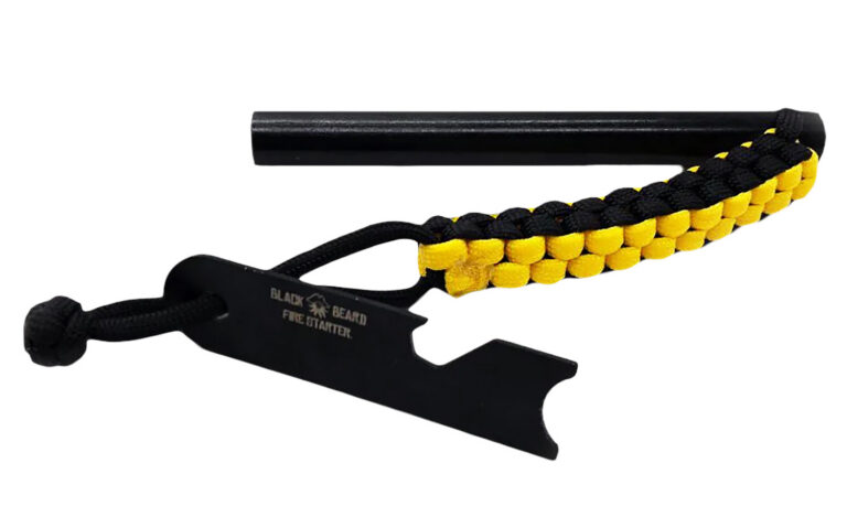 Black Beard Fire Starters FR Ferro Rod Black/Yellow 7′ Long Black Beard Fire Starters FR Ferro Rod Black/Yellow 7′ Long
